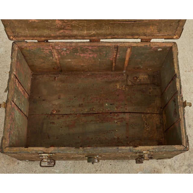 Early 20th Century Ww1 Era Military Trunk Painted by Artist Ira Yeager For Sale - Image 5 of 13