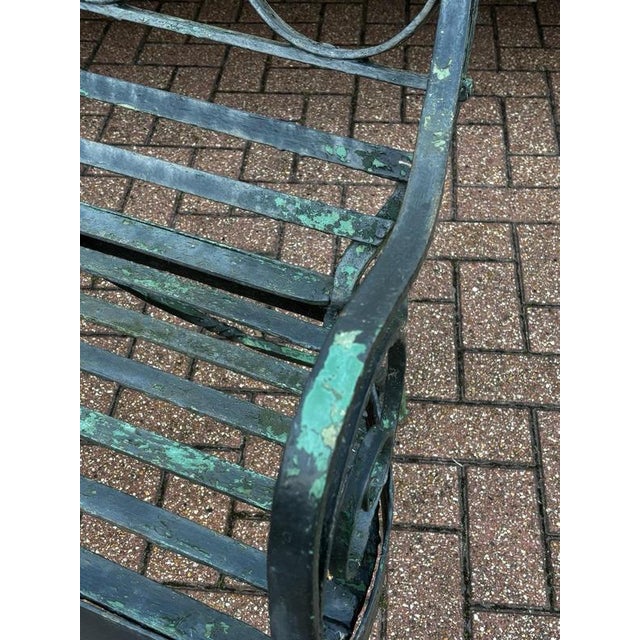 Metal Regency Iron Garden Bench For Sale - Image 7 of 15