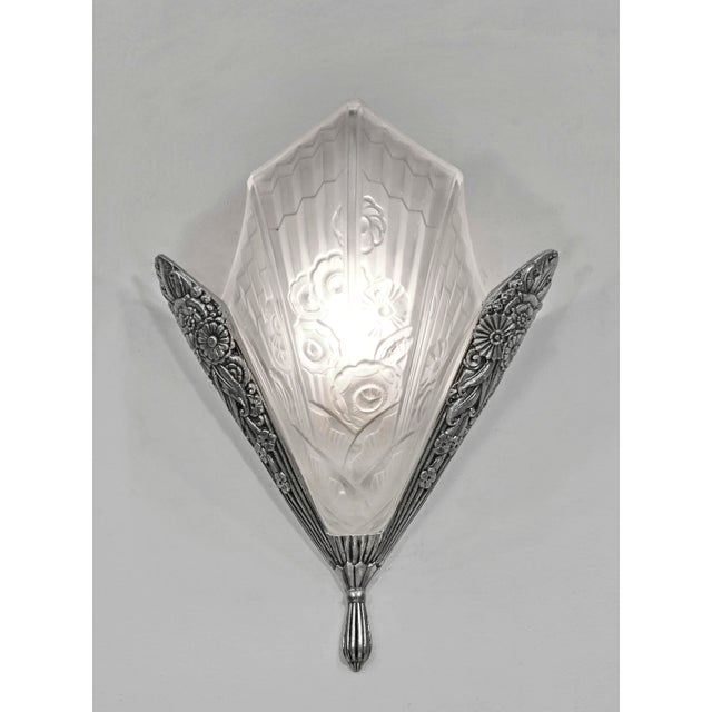 1930s Pair of 1930s French Art Deco Wall Sconces by Ejg Jean Gauthier - 3 Pairs Available For Sale - Image 5 of 10
