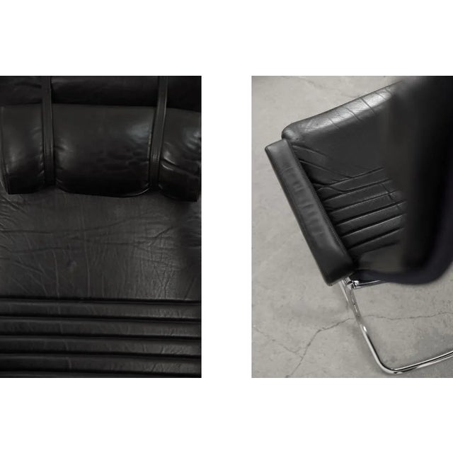 Set of Scandinavian Black Leather Armchairs from Ire Mobel AB, 1970s For Sale - Image 16 of 18