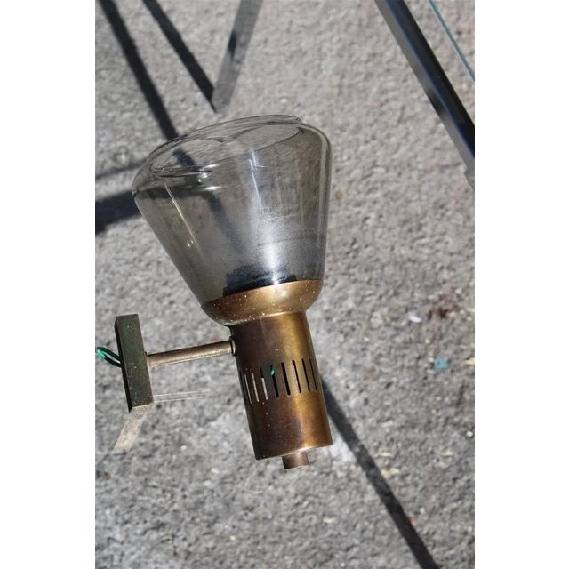 Mid-Century Modern Italian Brass and Glass Applique, 1950s, Set of 2 For Sale - Image 3 of 7