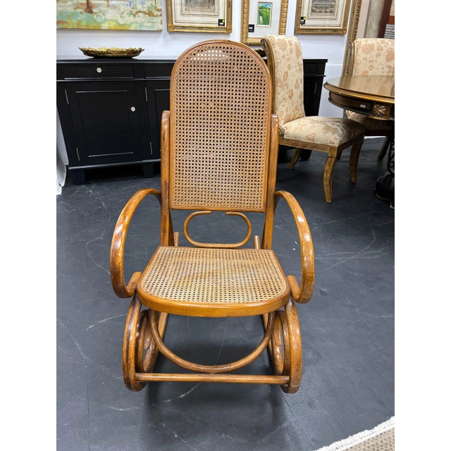 1960s Vintage Bentwood Rocking Chair For Sale - Image 5 of 13