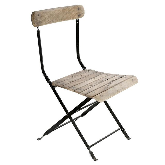 Folding Chair in Wood and Metal For Sale - Image 9 of 9