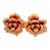 Diamond 18k Rose Gold Rose Motif Earrings, A Pair For Sale