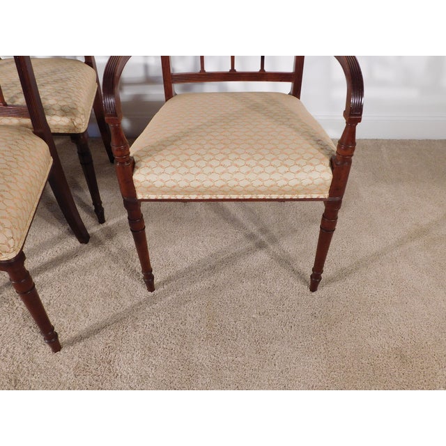 Wood Antique Circa 1920s-30s Set of 6 Sheraton Charak Furniture Dining Chairs For Sale - Image 7 of 18