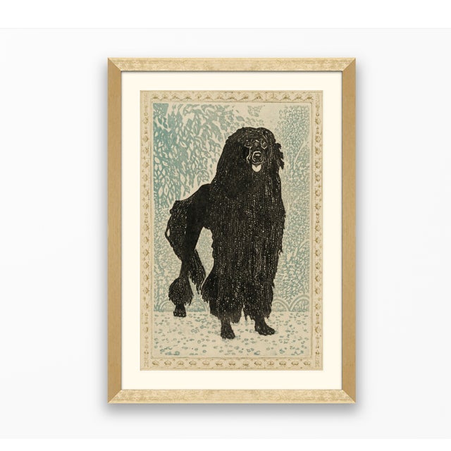 Atelier Aria Lumae Arts and Crafts Style Black Standard Poodle Dog Silhouette Geometric Lithograph Fine Art Gallery Board Print 18 X 24 For Sale - Image 9 of 15