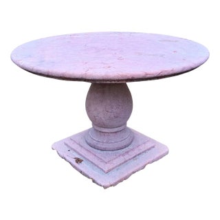 Round Table in Red Verona Marble with Square Base, Early 19th Century For Sale