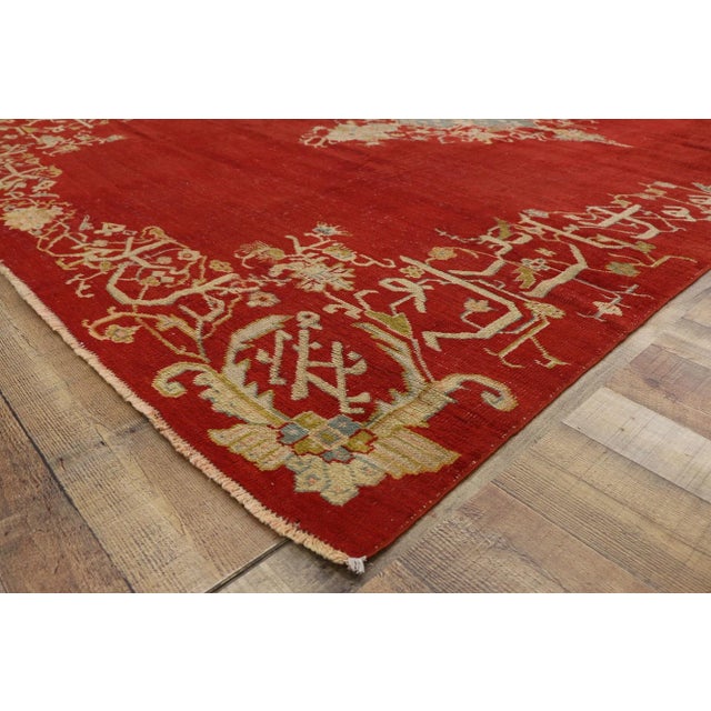 Antique Red Turkish Oushak Rug - 08'05 X 11'10 For Sale - Image 9 of 11
