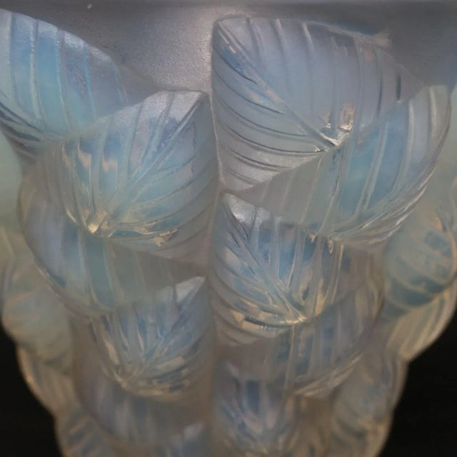 René Lalique Rene Lalique Opalescent Glass Moissac Vase For Sale - Image 4 of 12