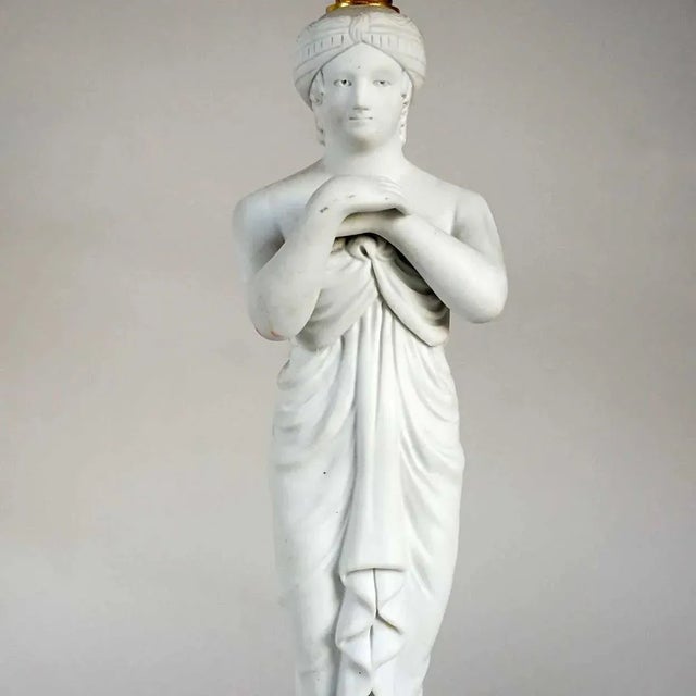 French Sevres Style Porcelain & Parian Figural Compotes - A Pair For Sale - Image 10 of 13