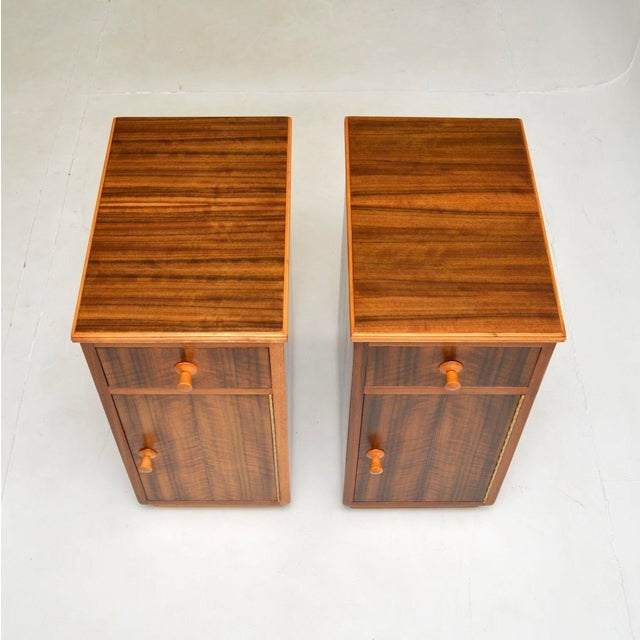 Vintage Walnut Bedside Tables by Neil Morris, 1950s, Set of 2 For Sale - Image 6 of 11