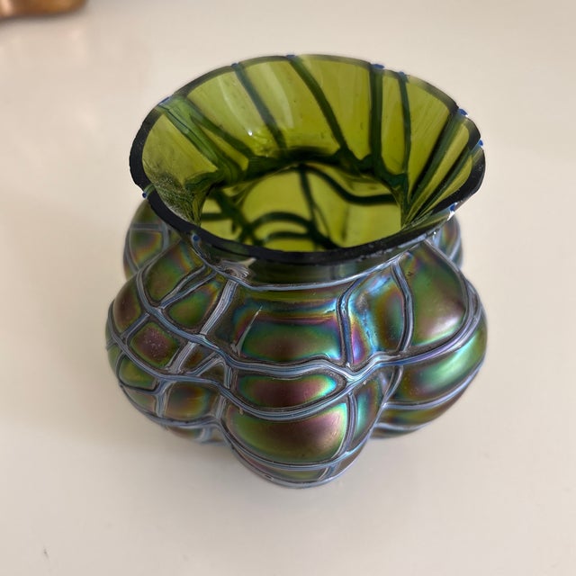 1900 - 1909 1900s Pallme-Konig & Habel Bohemian Art Glass Vase. For Sale - Image 5 of 7