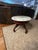 Mid 20th Century Vintage Oval Marble-Top Coffee Table With Carved Floral Apron (Nice) For Sale - Image 5 of 12