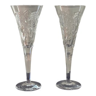 Vintage Waterford Toasting Fluted Glasses- a Pair For Sale