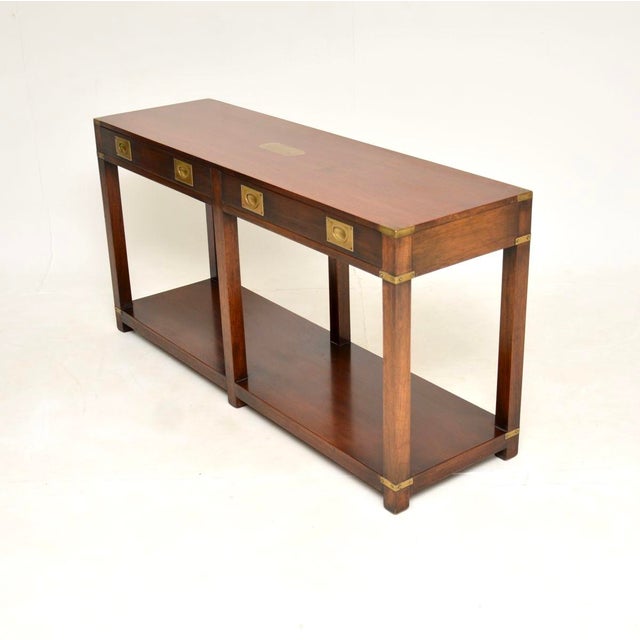 Antique Military Campaign Console Table, 1930s | Chairish