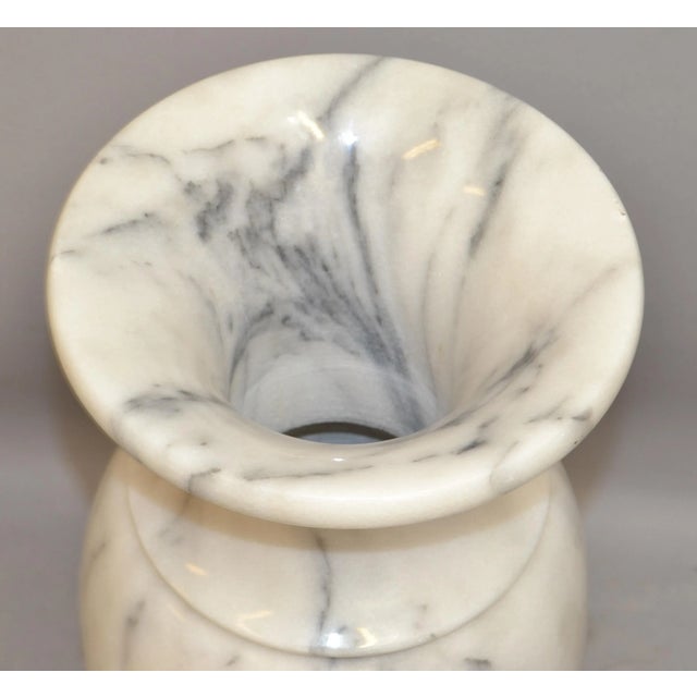 Bitossi Art Deco Style 20th Century Hand-Carved Carrara Marble Vase Urn Vessel Italy For Sale - Image 4 of 13