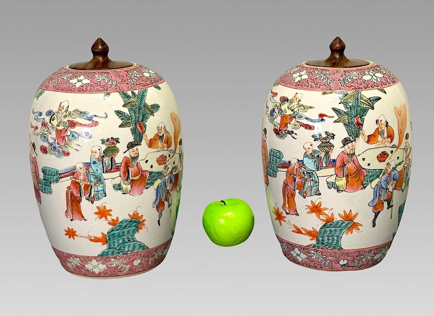 Maitland Smith Auspicious Famille Rose Lidded Chinese White