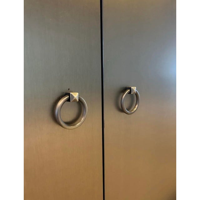 Late 20th Century Design Institue of America Brass and Bronze 3 Part Mirrored Display Cabinet Curio For Sale In Los Angeles - Image 6 of 8