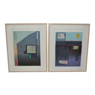 Lithographs "California & Osaka" by Listed Artist Robert Inman 20th C. - a Pair For Sale