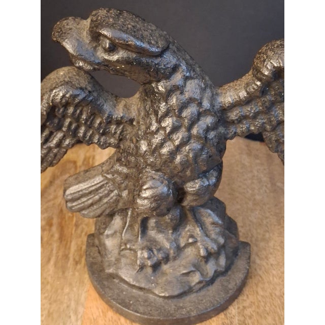 Antique Cast Iron Eagle on Rock Doorstop Patriotic Americana Hubley or Albany For Sale In Boston - Image 6 of 17