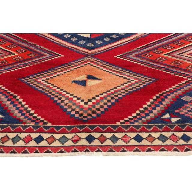 Vintage Persian Lori Diamond Medallion Rug - 06'06 X 08'10 For Sale - Image 4 of 9