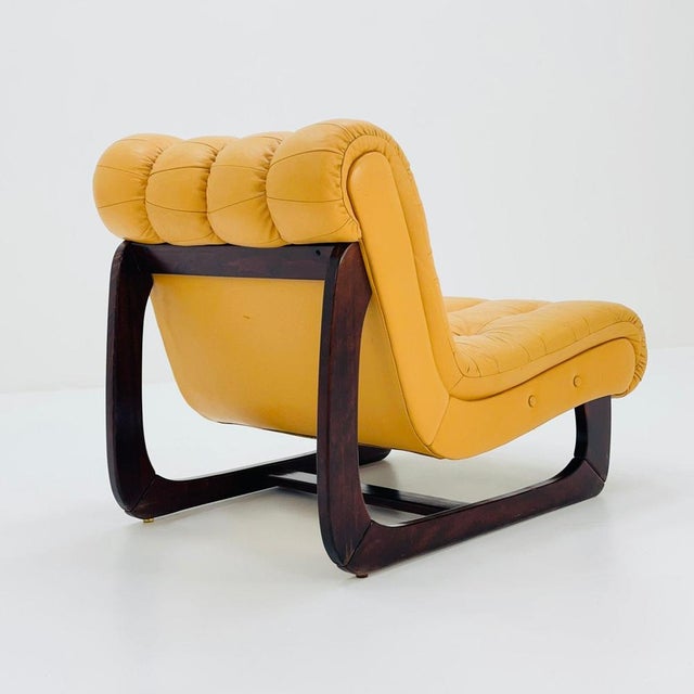 Mid-Century Armchair in Wood and Leather, 1960s For Sale - Image 6 of 11