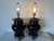 1980's Vintage Art Deco - Asian Style Black Glaze Ceramic Table Lamps - A PairLD For Sale - Image 11 of 12