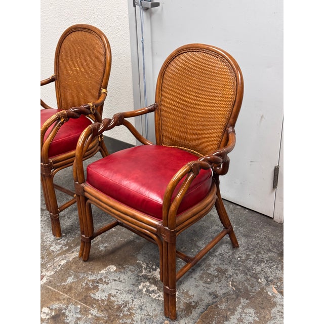 Palecek Rattan Armchairs, Pair For Sale - Image 12 of 12