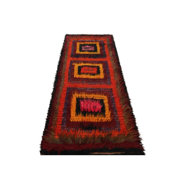1950s Vintage Tulu Runner Rug With Colorful Geometric Patterns, From Rug & Kilim For Sale - Image 5 of 7