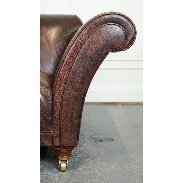 Fishpools Heritage Brown Leather Sofa For Sale - Image 9 of 18