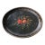 Antique English Hand-Painted Floral Oval Toleware Tray, Late 19th Century For Sale