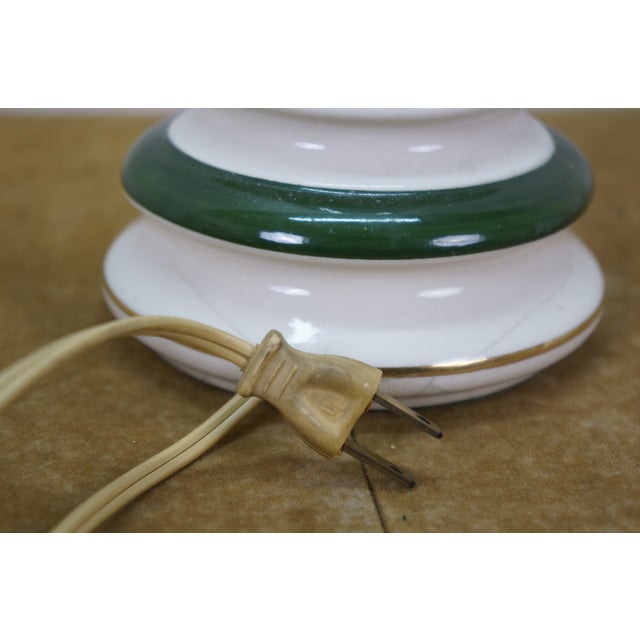Vintage Porcelain Green Ivy Wine Vanity Boudoir Table Lamp 12" For Sale - Image 11 of 13