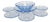 Art Deco Azure Dessert Service from Niemen Glassworks, Poland, 1930s, Set of 7 For Sale