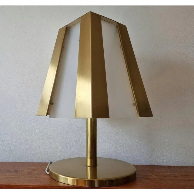 1970s Large Mid-Century Brass Table Lamp, 1970s For Sale - Image 5 of 11