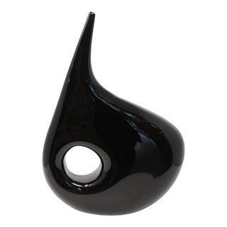 Contemporary "Black Hole" Murano Glass Vase by the Vivarini Furnace For Sale