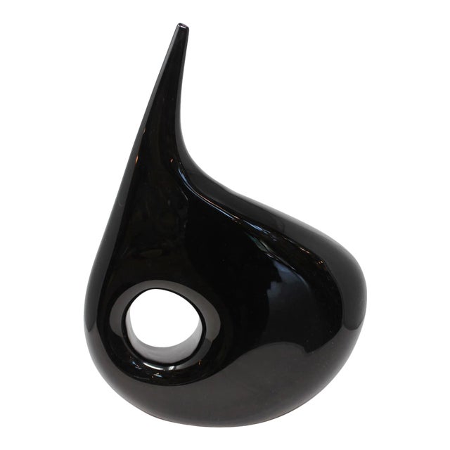 Contemporary "Black Hole" Murano Glass Vase by the Vivarini Furnace For Sale