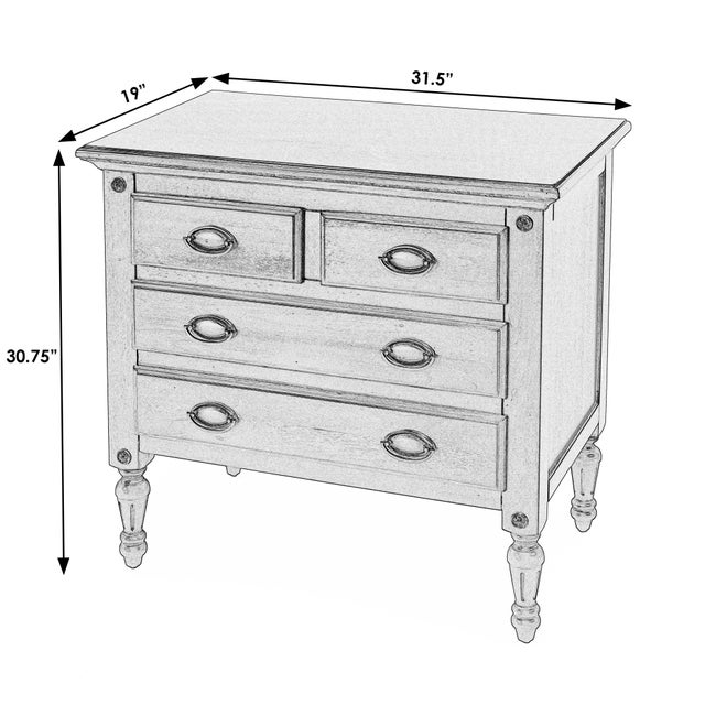 Traditional Easterbrook 31.5 in. W Rectangular Wood 4 Drawer Accent Chest, Cherry For Sale - Image 3 of 9