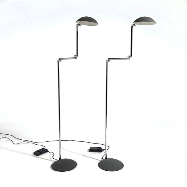 Mid-Century Modern Pair of Herbert H. Schultes "Orbis" Floor Lamps by ClassiCon For Sale - Image 3 of 12