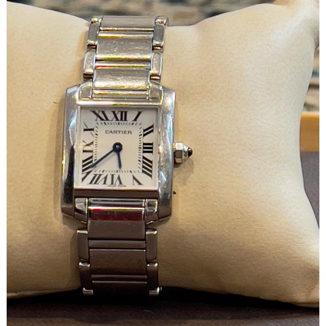 Art Deco Cartier Tank Francaise 2403 18K White Gold Ladies Watch Pre Loved For Sale - Image 3 of 18
