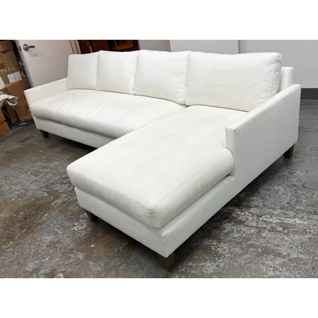 Contemporary Norwalk Furniture Louise Sectional With Chaise For Sale - Image 3 of 12