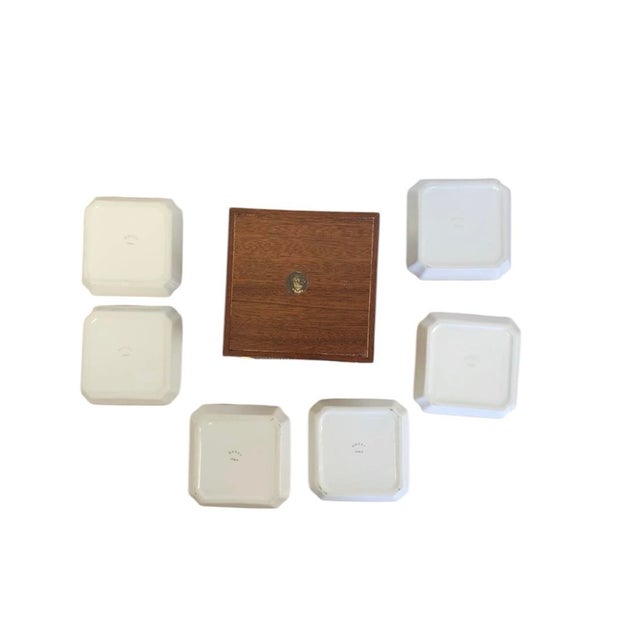 White Gucci Coasters With Holder Italy 1970's For Sale - Image 8 of 10