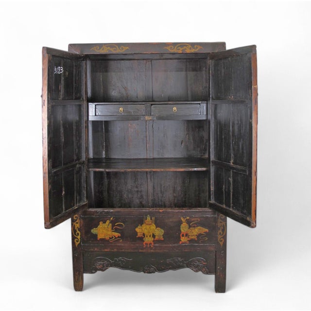 Hand Painted Antique Chinese Cabinet 1 For Sale - Image 11 of 12