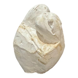 1960s Larry Mohr Plaster Abstract Embrace Sculpture Signed From Artist Estate For Sale