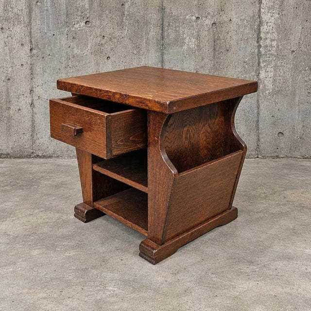 Vintage Brown Nightstands in Oak, Set of 2 For Sale - Image 4 of 15