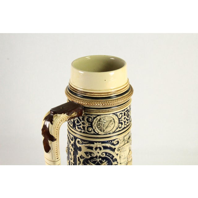 1887-1920 Scenic Beer Stein 3 Liters Marked Tp Johann Peter Thewald, Germany For Sale - Image 13 of 18