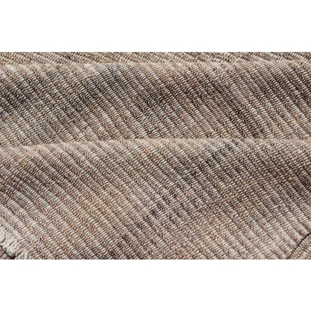 Handwoven Textured Kilim Rug in Beige, Cream, and Soft Brown Tones 9'3 X 12'4 For Sale - Image 9 of 11