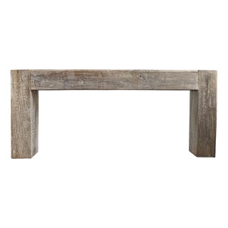 Rustic Salvaged Wood Beam Console Table For Sale