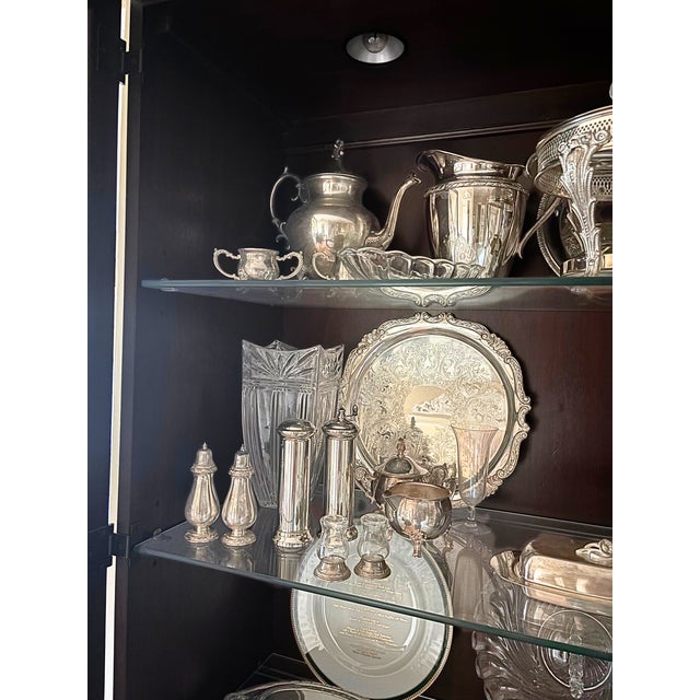 Silverplate, Brass, Glass & Crystal Tableware and Serving Collection An extensive collection of serving pieces, decorative...