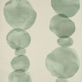 Schumacher X Backdrop Hyperion Sisal Wallpaper In Soft Green For Sale
