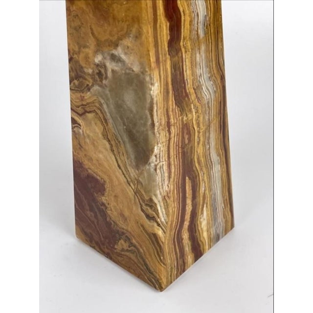 Contemporary Late 20th Century Hand Carved Banded Onyx Obelisk For Sale - Image 3 of 5